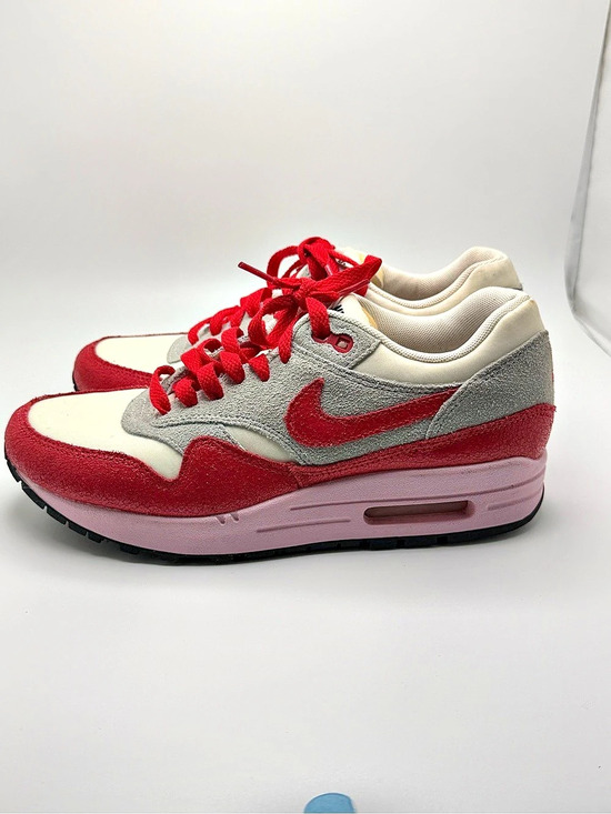 Nike Shoes - Nike Air Max 1 Chili 2.0 Color Block Sneakers Red & Gray